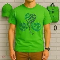 St Patrick's Clover Day Not Lucky Simply Blessed Romans 4:7-8 T-Shirt thumb 6