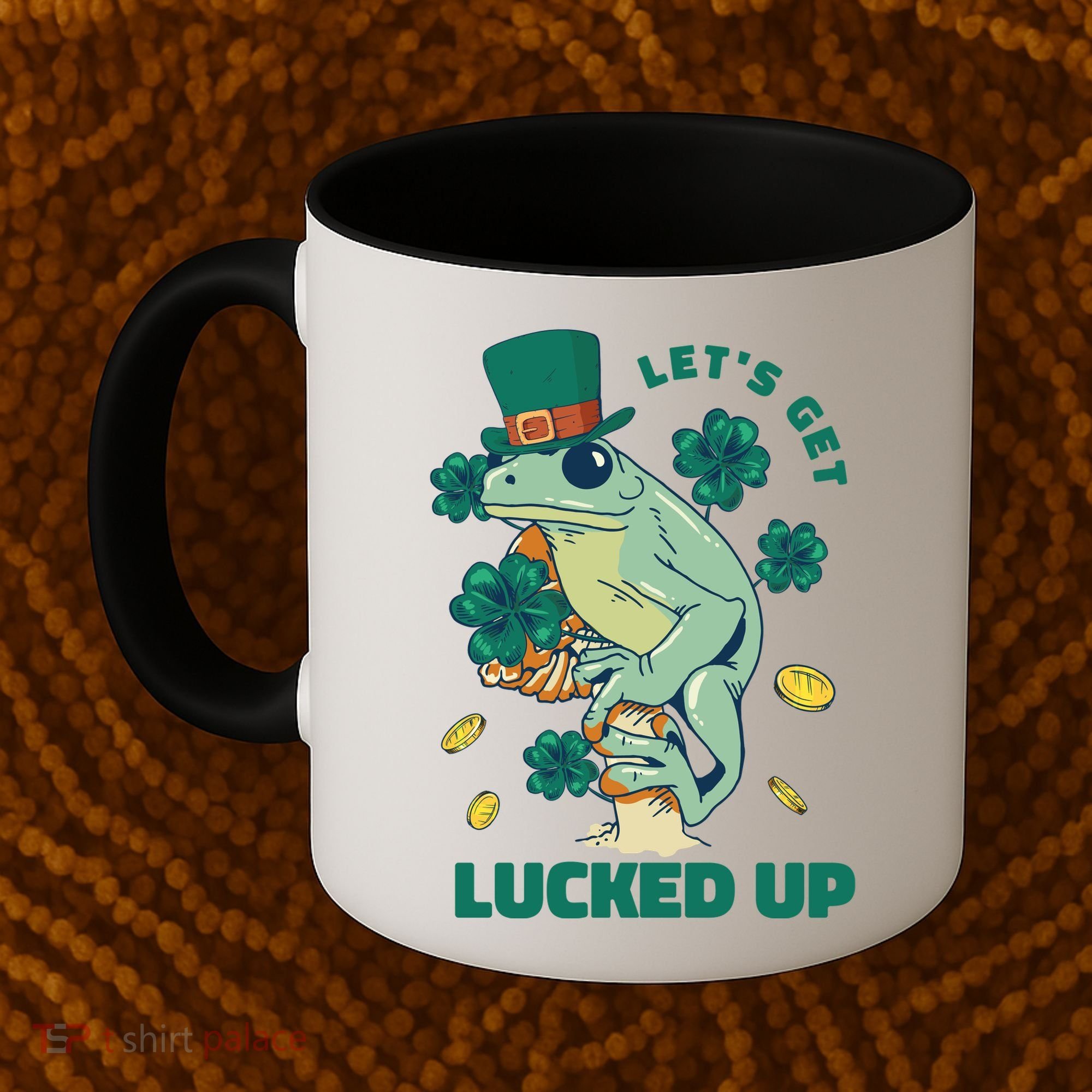 St Patricks Day Let's Get Lucked Up Frog Coffee Mug