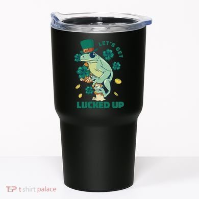 St Patricks Day Let's Get Lucked Up Frog Tumbler