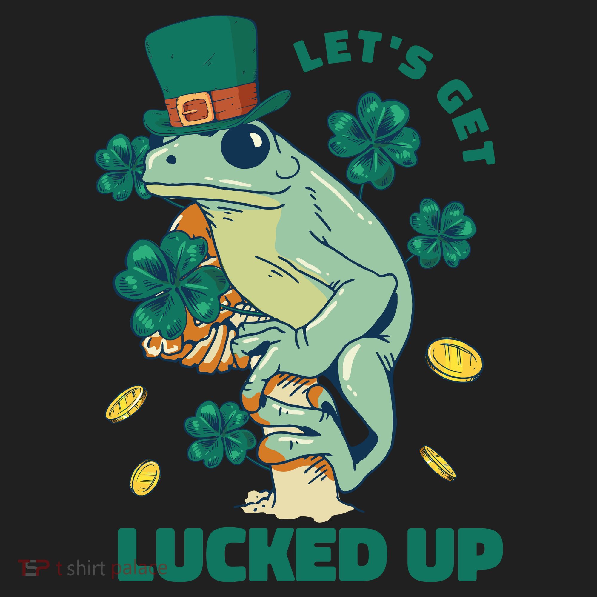 St Patricks Day Let's Get Lucked Up Frog Hat