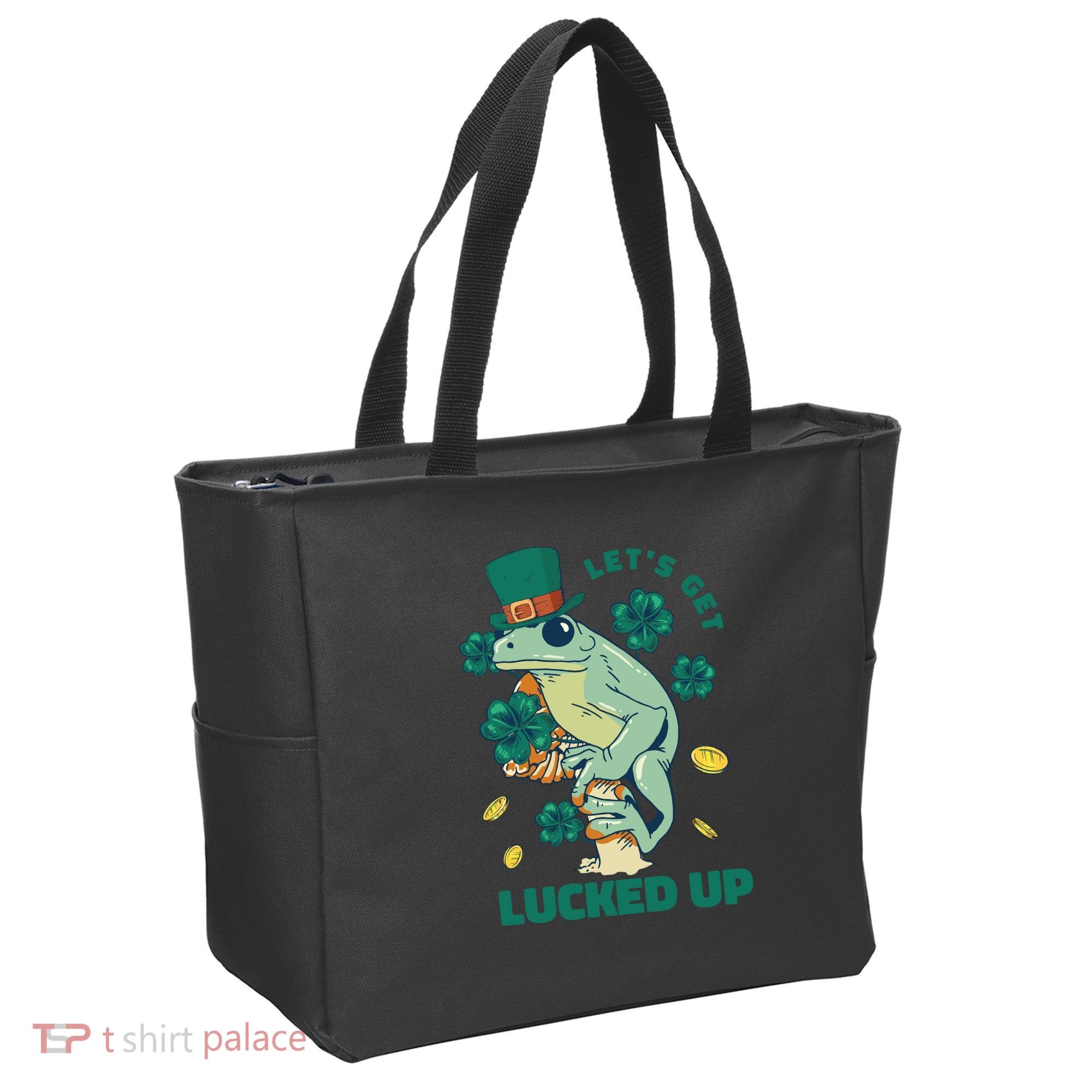 St Patricks Day Let's Get Lucked Up Frog Tote Bag