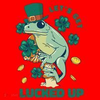 St Patricks Day Let's Get Lucked Up Frog Santa Hat thumb 1