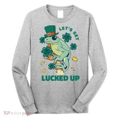 St Patricks Day Let's Get Lucked Up Frog Long Sleeve Shirt