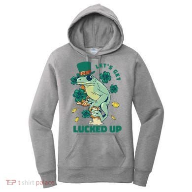 St Patricks Day Let's Get Lucked Up Frog Women's Hoodie