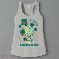 St Patricks Day Let's Get Lucked Up Frog Women's Tank Top thumb 3