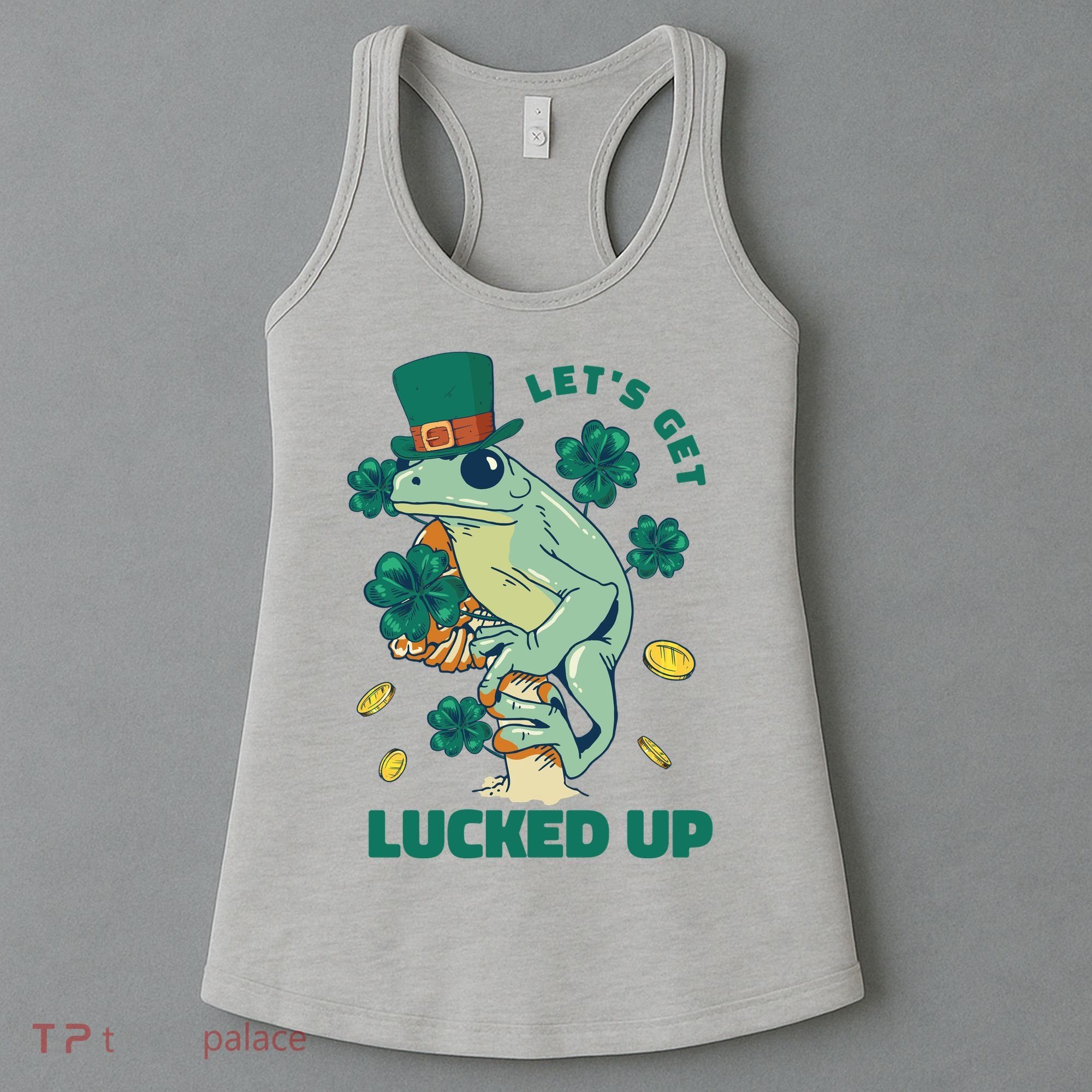 St Patricks Day Let's Get Lucked Up Frog Women's Tank Top