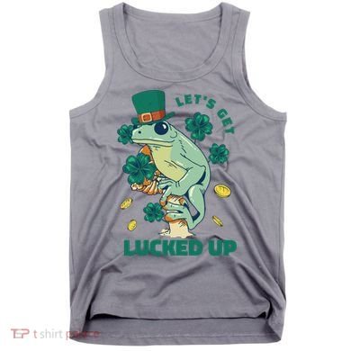 St Patricks Day Let's Get Lucked Up Frog Tank Top