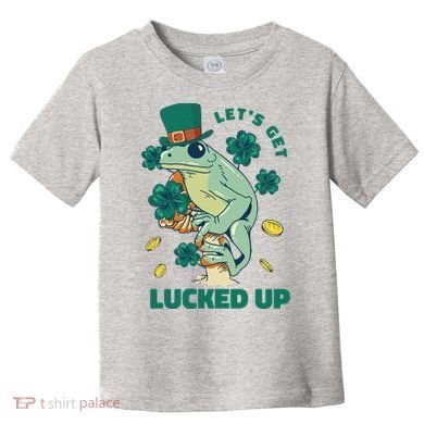 St Patricks Day Let's Get Lucked Up Frog Toddler T-Shirt