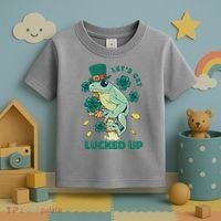 St Patricks Day Let's Get Lucked Up Frog Toddler T-Shirt thumb 3