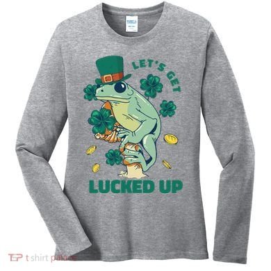 St Patricks Day Let's Get Lucked Up Frog Women's Long Sleeve Shirt