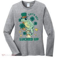 St Patricks Day Let's Get Lucked Up Frog Women's Long Sleeve Shirt thumb 0