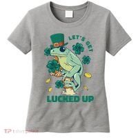 St Patricks Day Let's Get Lucked Up Frog Women's T-Shirt thumb 0