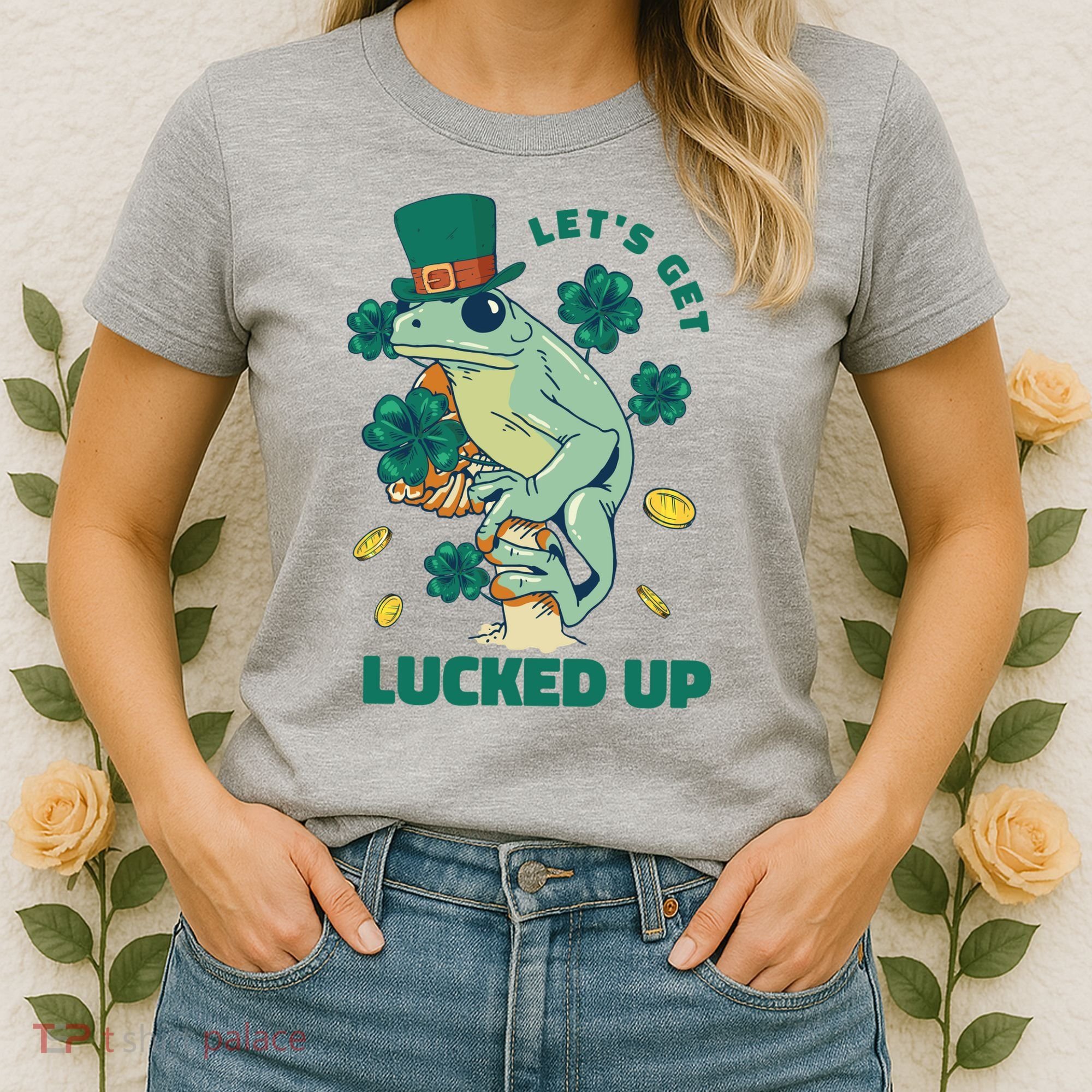 St Patricks Day Let's Get Lucked Up Frog Women's T-Shirt