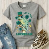 St Patricks Day Let's Get Lucked Up Frog Women's T-Shirt thumb 3