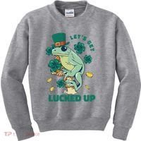 St Patricks Day Let's Get Lucked Up Frog Kids Sweatshirt thumb 0