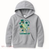 St Patricks Day Let's Get Lucked Up Frog Kids Hoodie thumb 0