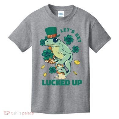 St Patricks Day Let's Get Lucked Up Frog Kids T-Shirt