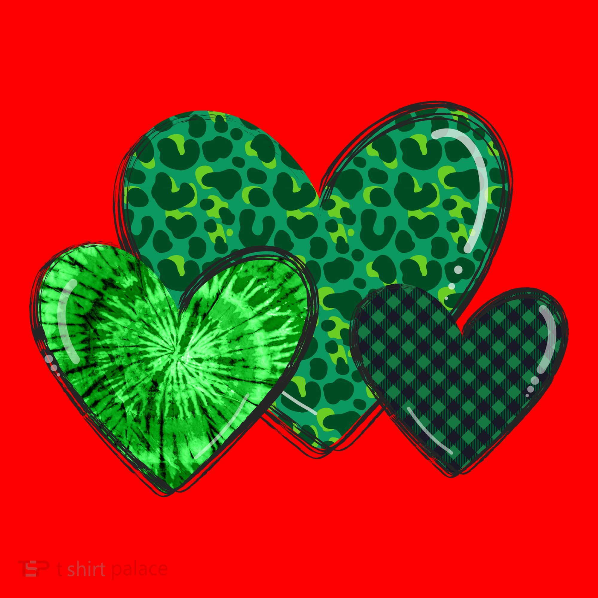 St Patricks Day Festive Heart Santa Hat