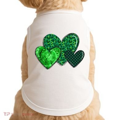 St Patricks Day Festive Heart Doggie Tank