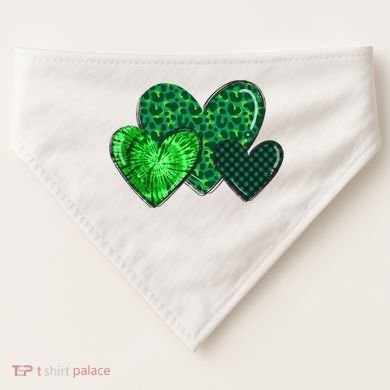 St Patricks Day Festive Heart USA-Made Doggie Bandana