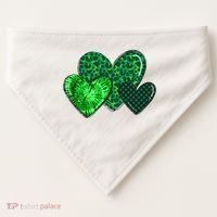 St Patricks Day Festive Heart USA-Made Doggie Bandana thumb 0