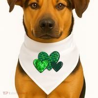 St Patricks Day Festive Heart USA-Made Doggie Bandana thumb 1