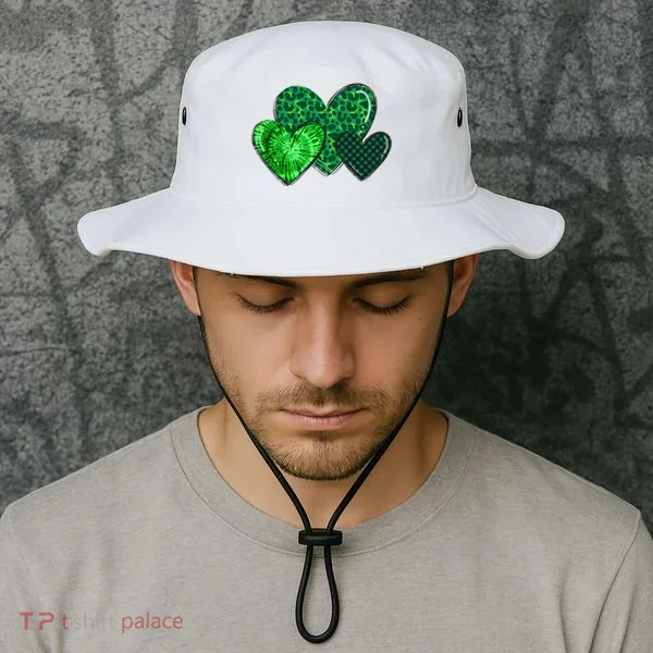 St Patricks Day Festive Heart Bucket Hat