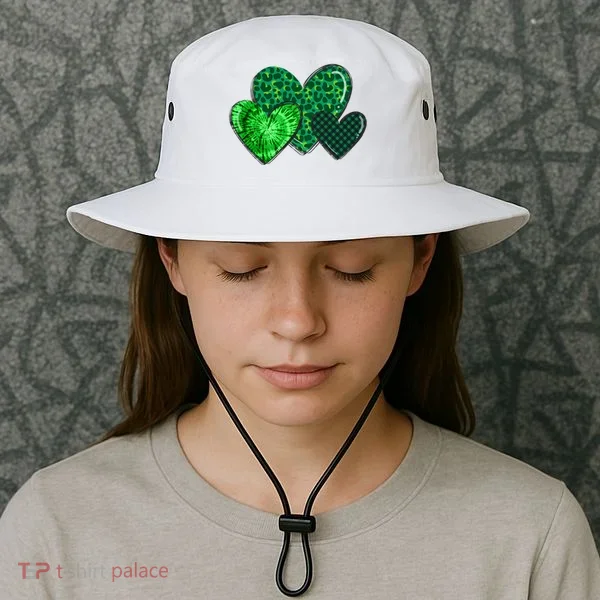 St Patricks Day Festive Heart Bucket Hat