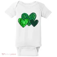 St Patricks Day Festive Heart Baby Bodysuit thumb 0