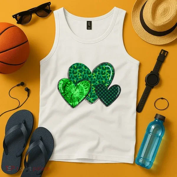 St Patricks Day Festive Heart Tank Top