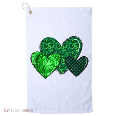 St Patricks Day Festive Heart Golf Towel