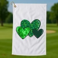 St Patricks Day Festive Heart Golf Towel thumb 1