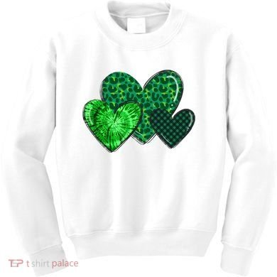 St Patricks Day Festive Heart Kids Sweatshirt