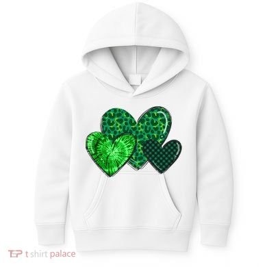 St Patricks Day Festive Heart Kids Hoodie