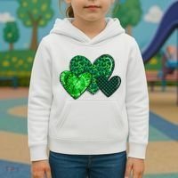 St Patricks Day Festive Heart Kids Hoodie thumb 3