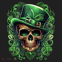 St Patricks Day Irish Skull Leprechaun Sugar Skull Women's Sweatshirt thumb 2
