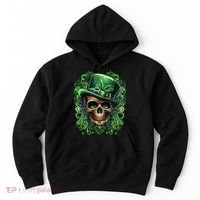 St Patricks Day Irish Skull Leprechaun Sugar Skull Hoodie thumb 0