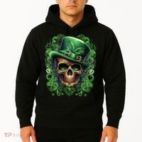 St Patricks Day Irish Skull Leprechaun Sugar Skull Hoodie thumb 2