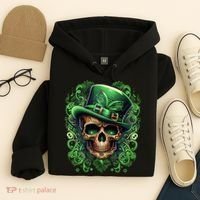 St Patricks Day Irish Skull Leprechaun Sugar Skull Hoodie thumb 4