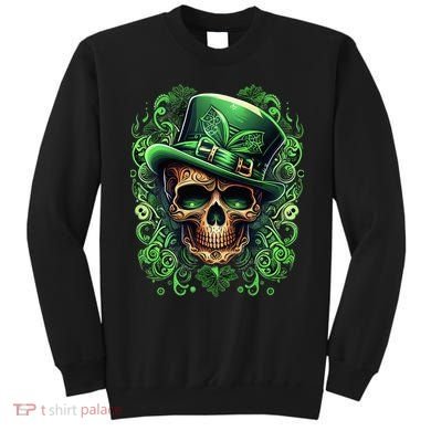St Patricks Day Irish Skull Leprechaun Sugar Skull Sweatshirt