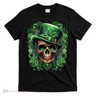St Patricks Day Irish Skull Leprechaun Sugar Skull T-Shirt
