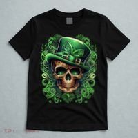 St Patricks Day Irish Skull Leprechaun Sugar Skull T-Shirt thumb 5