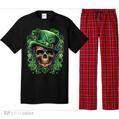 St Patricks Day Irish Skull Leprechaun Sugar Skull Pajama Set