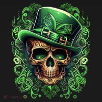St Patricks Day Irish Skull Leprechaun Sugar Skull Polo thumb 3