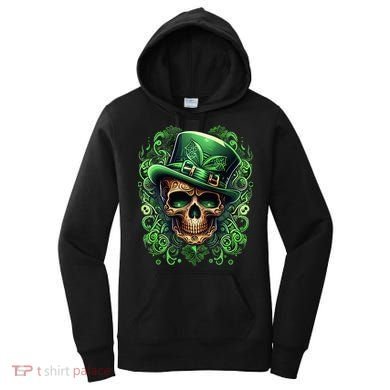 St Patricks Day Irish Skull Leprechaun Sugar Skull Women's Hoodie