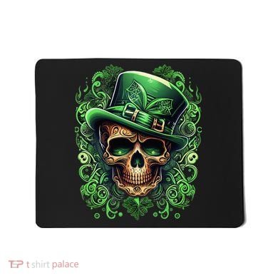 St Patricks Day Irish Skull Leprechaun Sugar Skull Mousepad