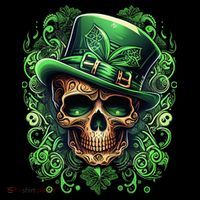 St Patricks Day Irish Skull Leprechaun Sugar Skull Mousepad thumb 1