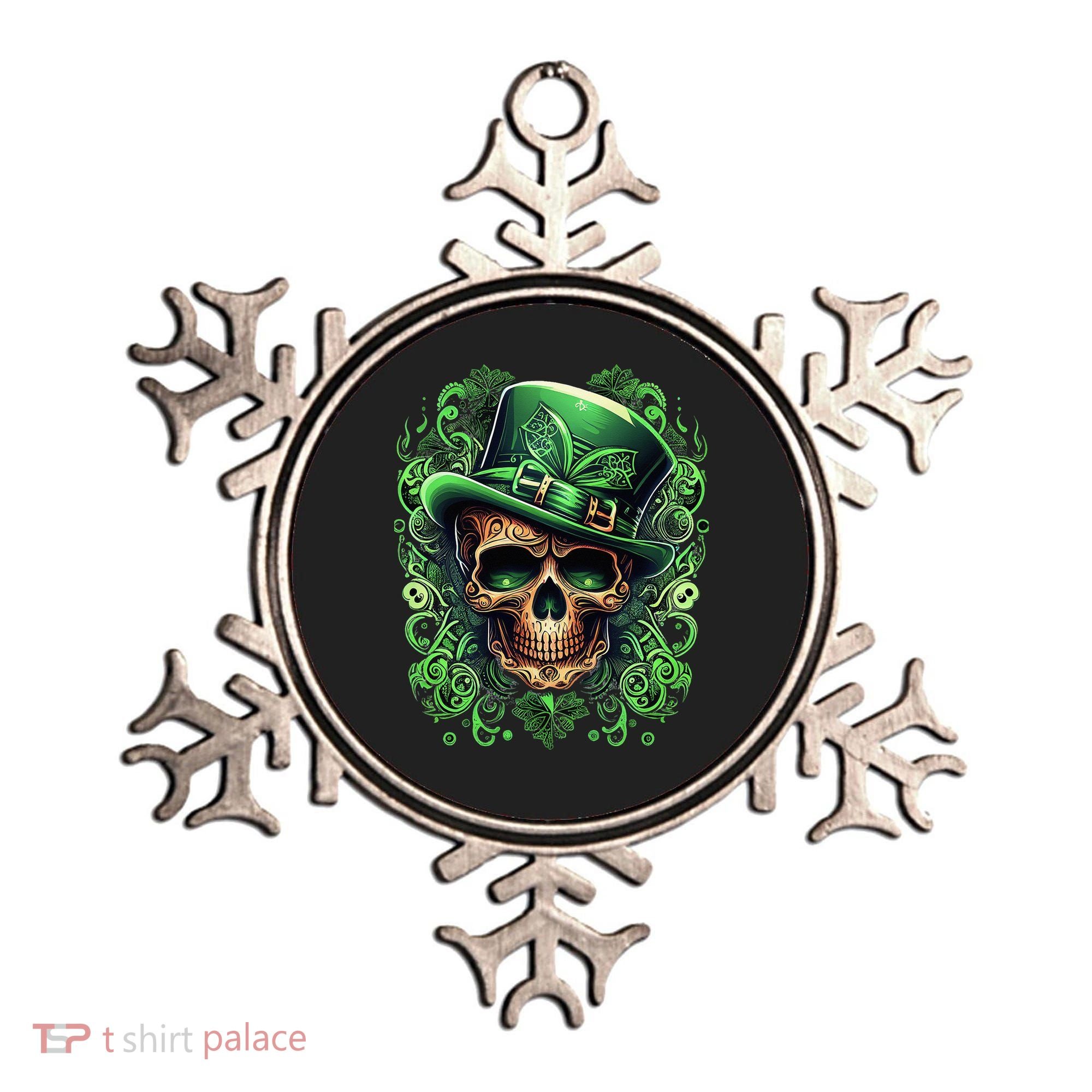 St Patricks Day Irish Skull Leprechaun Sugar Skull Ornament