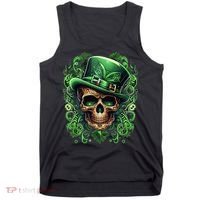 St Patricks Day Irish Skull Leprechaun Sugar Skull Tank Top thumb 0