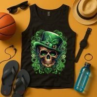 St Patricks Day Irish Skull Leprechaun Sugar Skull Tank Top thumb 4